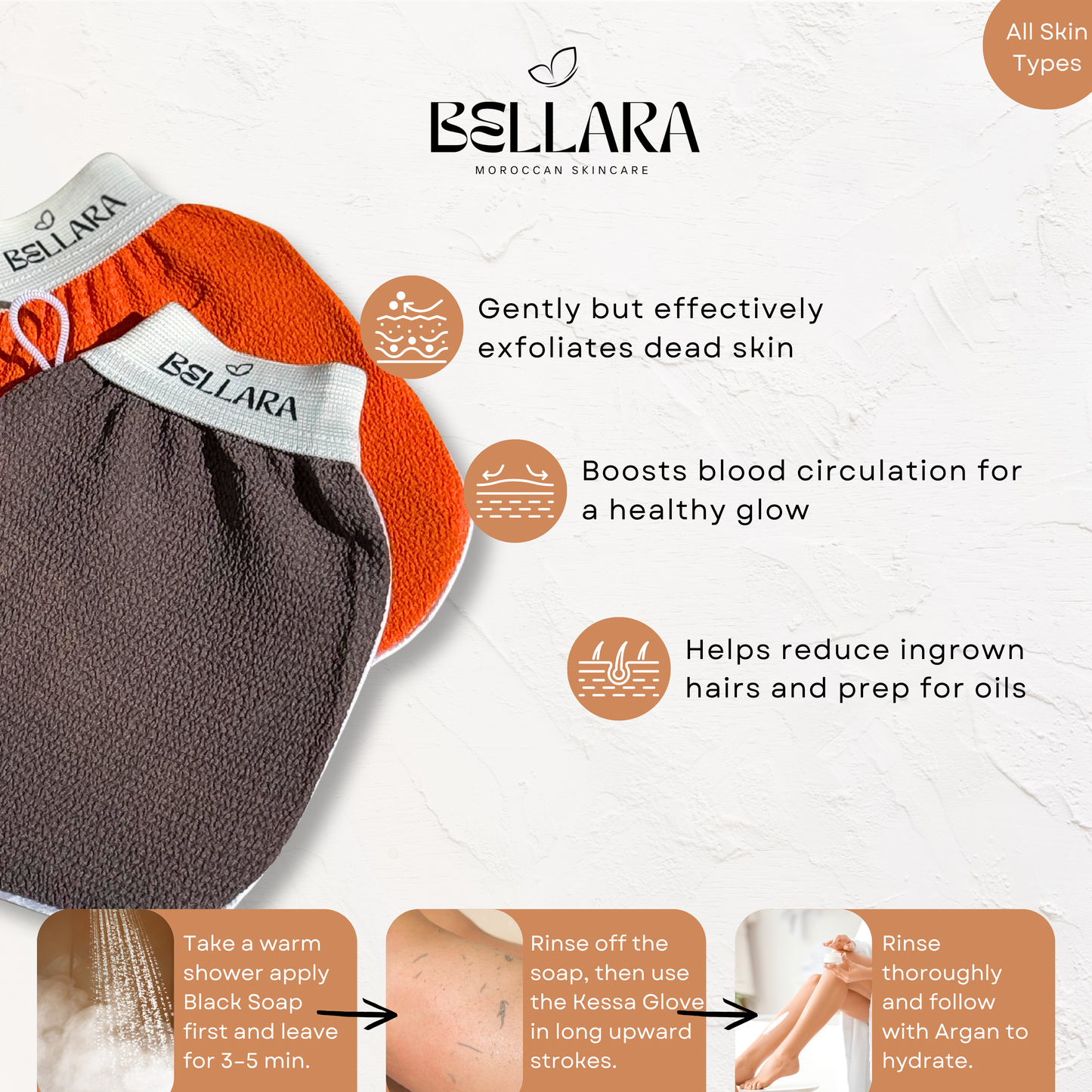 Moroccan Exfoliating Kessa Mitt – Deep Exfoliation