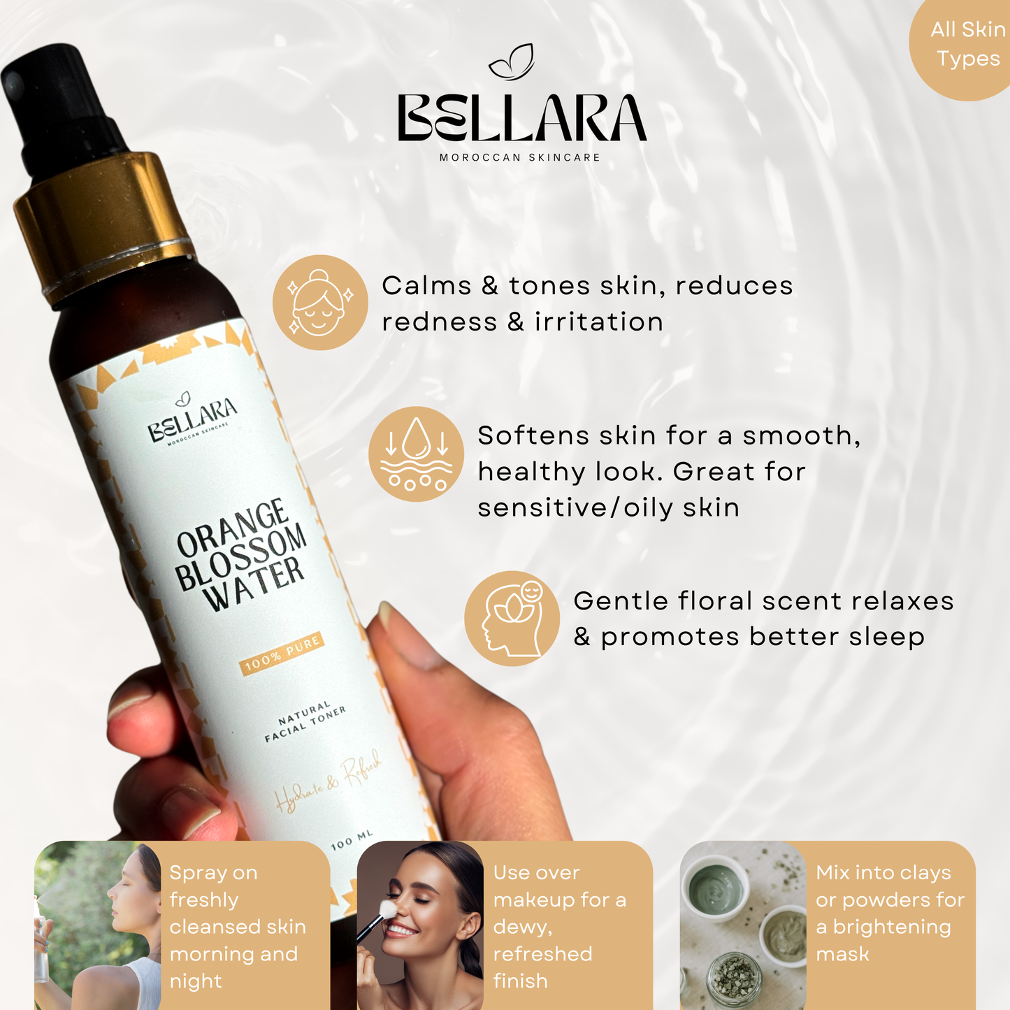 Orange Blossom Water – Moroccan Freshness in Every Drop
