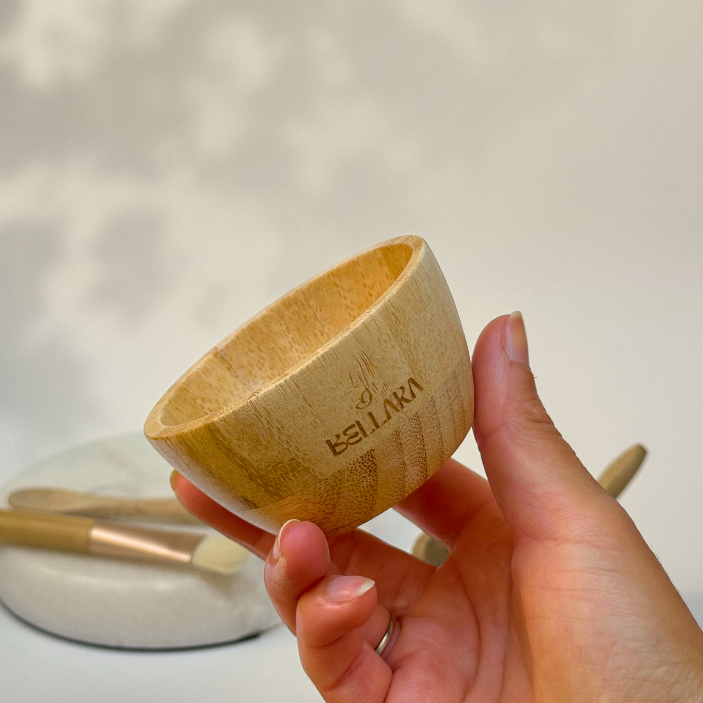 Bellara Bamboo Bowl & Brush Set (3-piece)