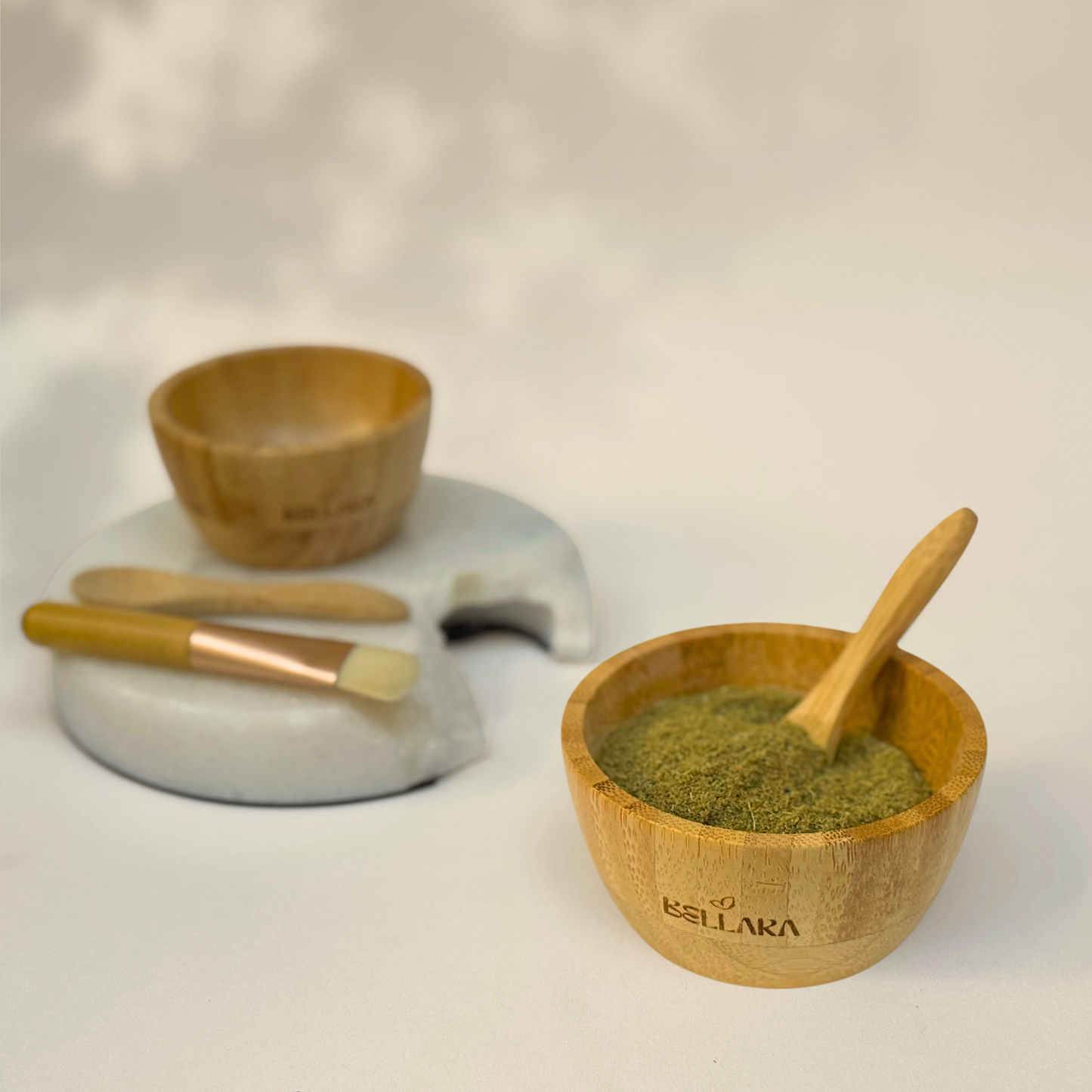Bellara Bamboo Bowl & Brush Set (3-piece)