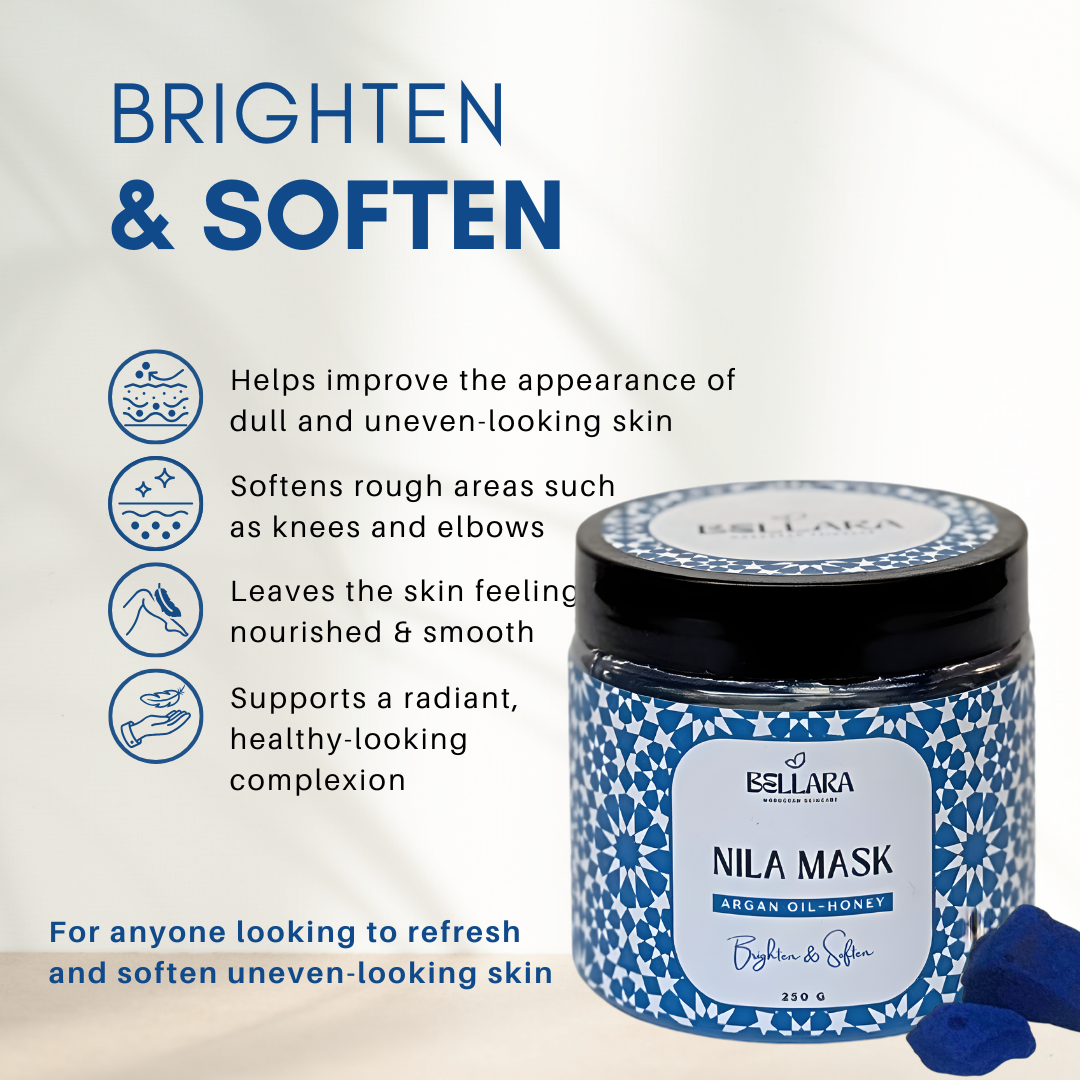 Moroccan Nila Mask for Face & Body | Brighten & Soften with Argan Oil & Honey