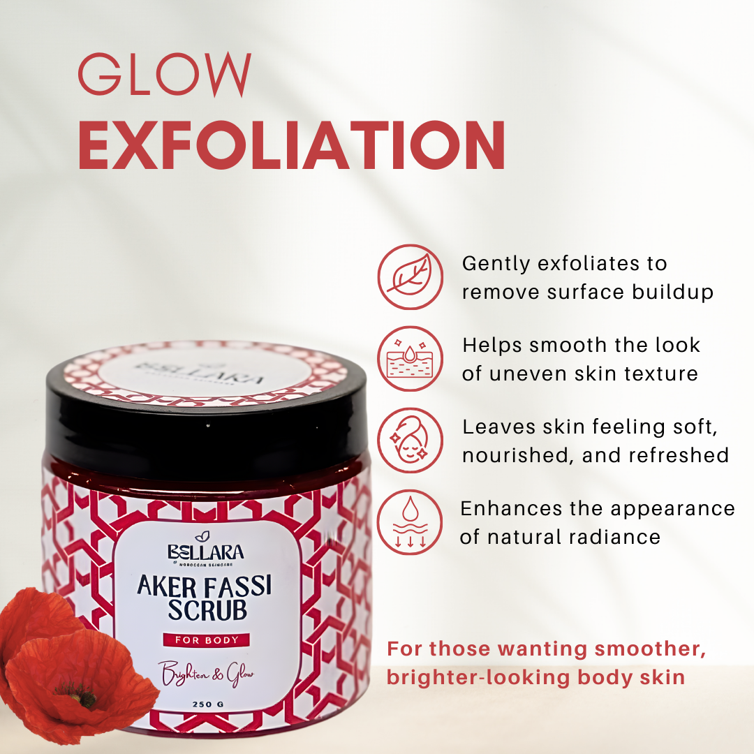 Aker Fassi Sugar Scrub for Body | Moroccan Exfoliating Ritual for Smooth, Radiant Skin