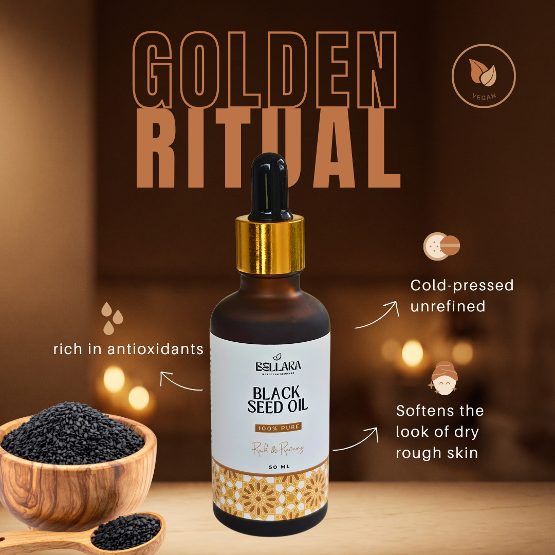 Black Cumin Seed Oil | 100% Cold-Pressed Moroccan Nigella Sativa for Face, Body & Hair