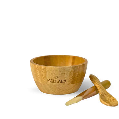 Bellara Bamboo Bowl & Brush Set (3-piece)