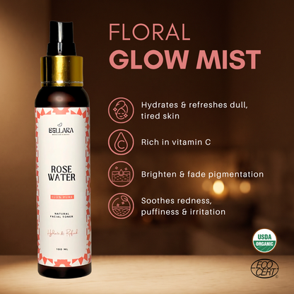Eau de rose marocaine – Lotion tonique florale pure et apaisante pour la peau