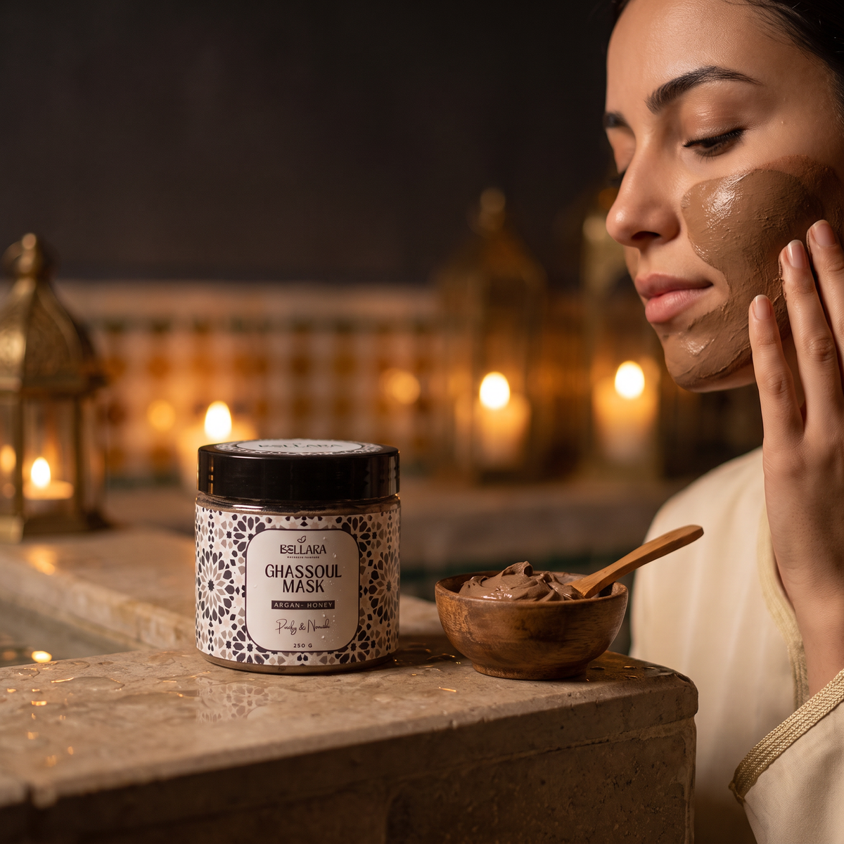 Oriental Ghassoul Mask for Face & Body | Moroccan Lava Clay with Argan Oil & Honey